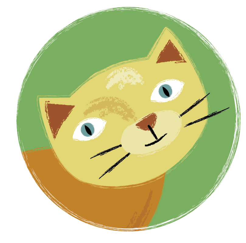 Illustration of a cat's face.