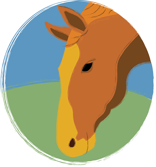 Illustration of a horse's face.