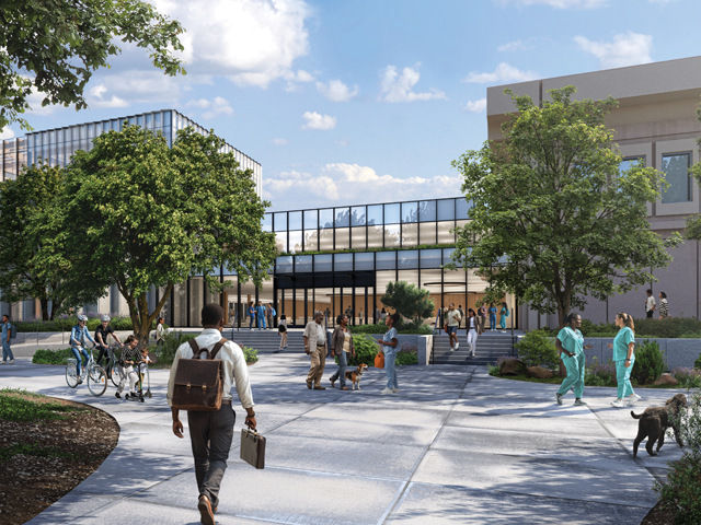 A rendering of the veterinary medical complex .